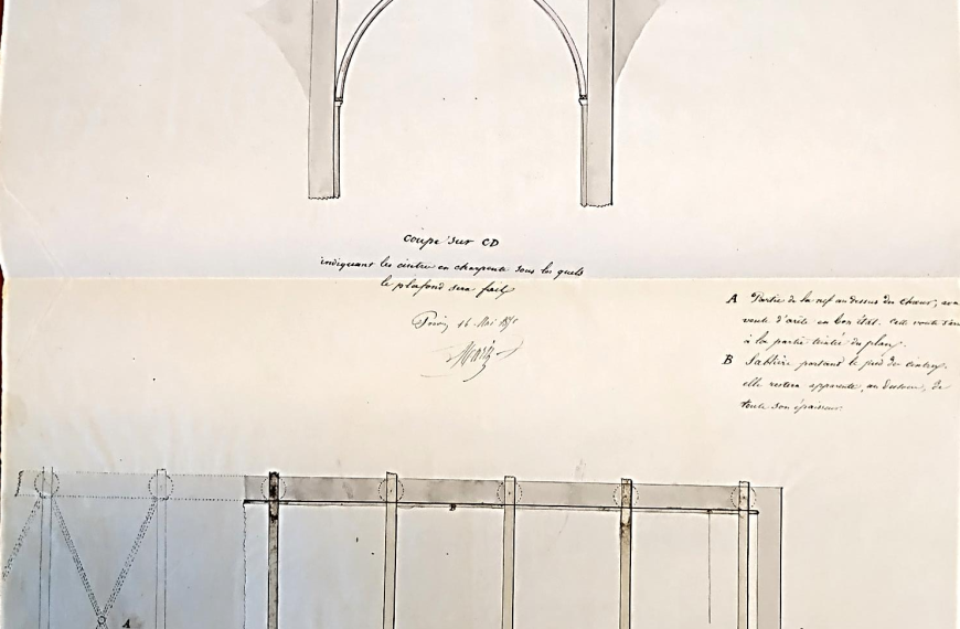 1870 – Plans pour le plafond de la grande nef