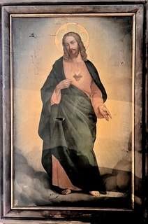 Tableau Sacré-Cœur de Jésus offert par la famille Silvestre