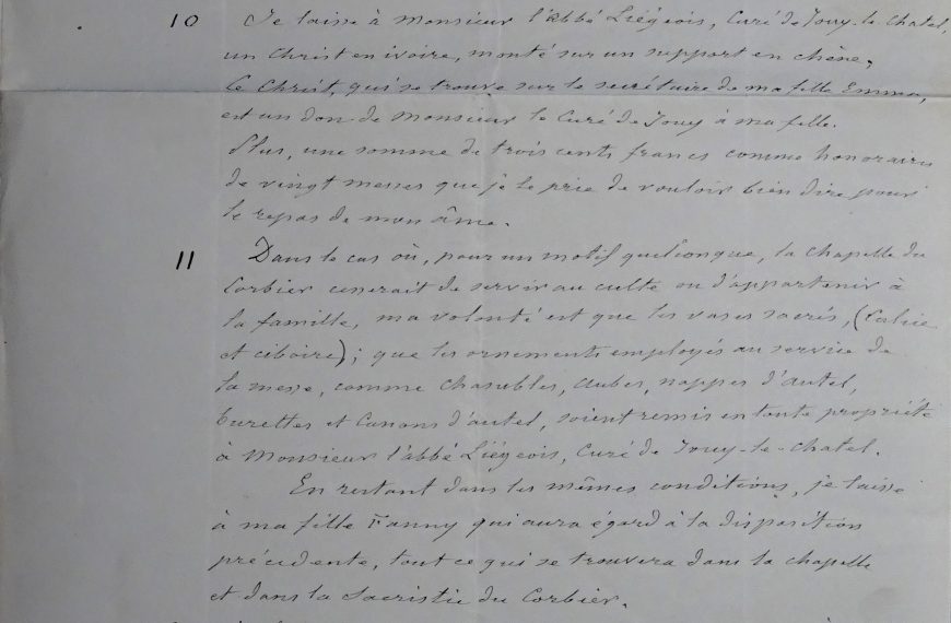 Extrait du testament d’Édouard de Silvestre